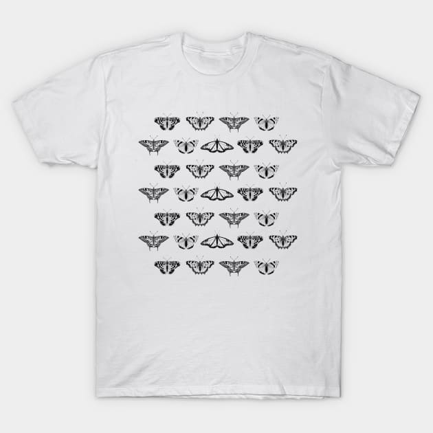 Not so real Butterflies black-and-white pattern T-Shirt by VeraAlmeida